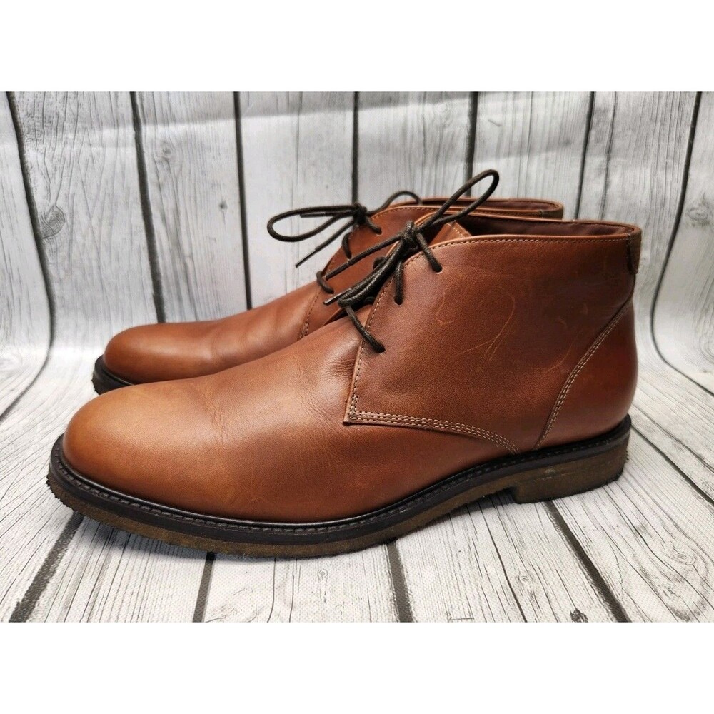 Johnston Murphy Copeland Mens 11.5 M Brown Leather Crepe Sole Ankle Chukka Boots